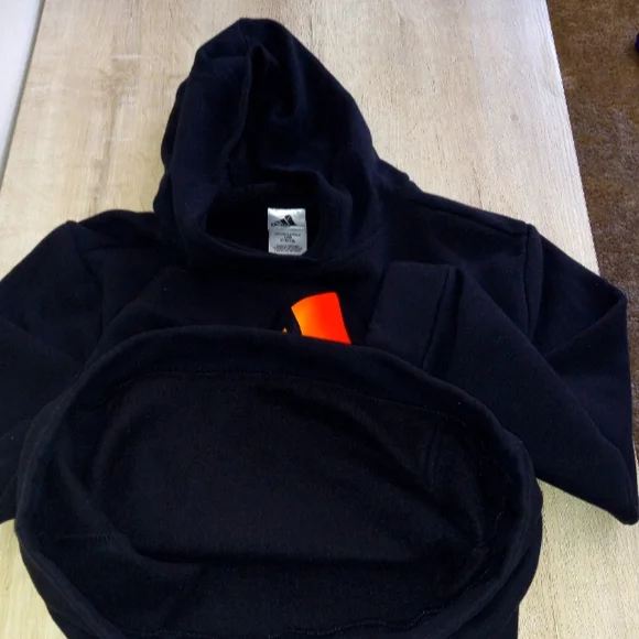 Adidas Teens Hoodie, Unisex, Black, Size L/G 14/16 - Picture 3 of 3